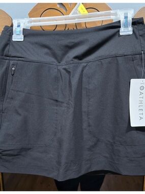 Athleta Black Performance Skort with Zip Pocket
